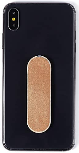 MOMOSTiCK - Das Original! Smartphone Fingerhalter - Handy Fingerhalterung Handy Halter Ständer Griff - Handy Halterung Handy Ring (iSerie - Gold PU)