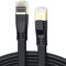 DDMALL CAT 8 Netzwerkkabel 25m, Hochgeschwindigkeit 40Gbps 2000MHz SSTP CAT8 LAN Kabel Flaches, Gigabit Internet Patchkabel mit Vergoldetem RJ45 Stecker für Gaming, Modem, Router, PC (25m, Schwarz)