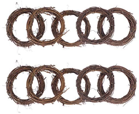 10 Stk Party Diy Girlande Zweig Kranz Diy Rattan-kranz-girlande Kranz Aus Weinreben Diy Weihnachtskranz Hochzeitsdekoration Weihnachtsfeiertagskranz Bambus Runden Wandschmuck