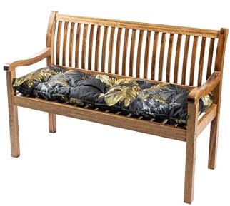 TexDeko® Garden Gartenbank-Auflage 140 x 40 x 8cm wasserabweisend UV - beständig mit Oeko-TEX Zertifikat gesteppt Bankpolster Bankkissen Polsterauflage Sitzpolster Bankauflage Sitzkissen (Blume)