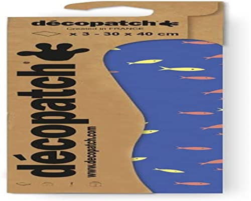 Décopatch C883C - Packung mit 3 Blatt Décopatch-Papier gleichen Musters, 30x40cm, Nr. 883, praktisch und einfach zum Verwenden, ideal für Ihre Pappmachés und Bastelprojekte, 1 Pack
