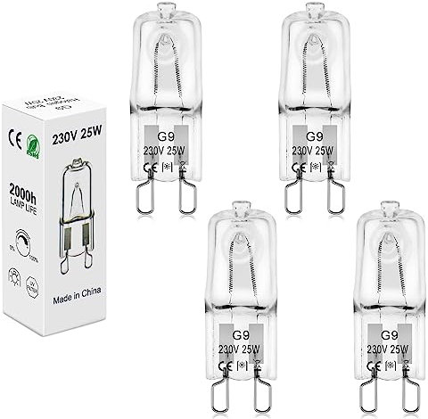 BROTOU G9 25W Halogen Bulbs, 230V 500LM 2800K Warm White Capsule Bulbs, Dimmable (4 Pack, 25, Watts)