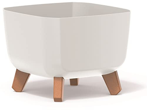 Prosperplast Gracia Square - Maceta Cuadrada con Patas Desmontables, Incluye Inserto para Interior y Exterior, plástico, Resistente a los Rayos UV, 24