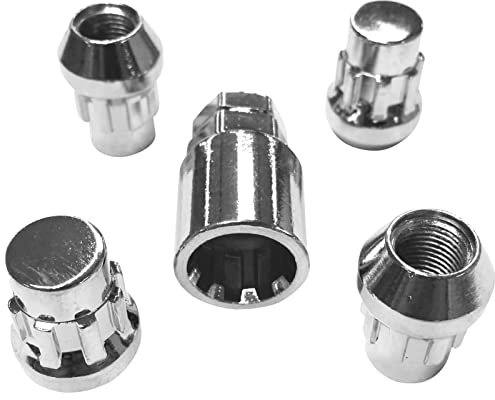 Felgenschloss M12x1,25 Kegelbund 60° kompatibel mit Infiniti Mercedes Nissan Renault Subaru Suzuki 4x silberne Felgenschlösser-Set Felgensicherungen Radsicherungen Felgen-Diebstahlschutz Radmuttern