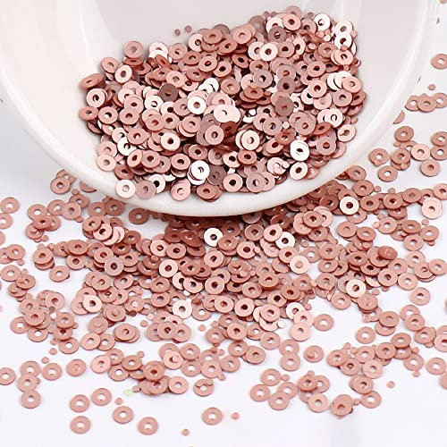 6000 Stück Pailetten kit paietten Pailletten basteln Lose Pailletten Cup Schillernde Spangles für DIY Kunsthandwerk Herstellung Nähen Aufkleben Auffädeln Glänzende Dekorative Hochzeit 3 mm,Champagne