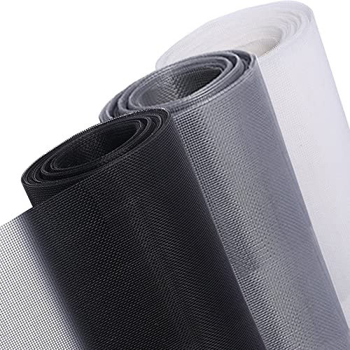 Fliegengitter Meterware 100x2900cm, Fliegengitter für Dachfenster Feinmaschig Insektenschutz zum Anbringen an Klappfenster, Grau