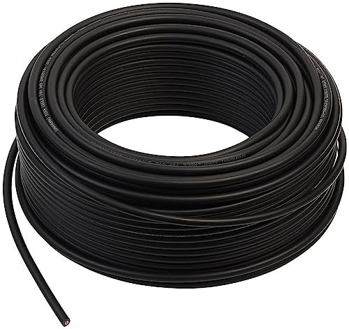 revolt Profi-Verbindungskabel: Solarkabel mit 1x 4 mm² (12 AWG), 50 m, IP68, bis 1.800 V, schwarz (Photovoltaik Anschlusskabel, Verlängerungskabel, Balkonkraftwerk)