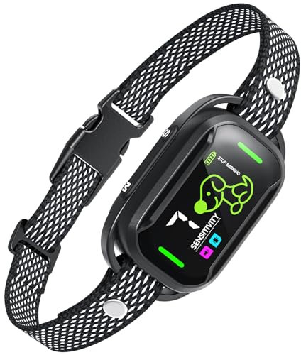 MASBRILL Collar Antiladridos para Perros, Collar Automatico Antiladridos con 3 Modos de Eficiente, Recargable con 7 Niveles de Sensibilidad Ajustables, Adecuado para Perros Grandes y Pequeños
