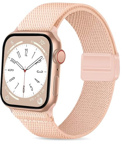 Issinlky Sport Solo Loop Compatibile con Apple Watch cinturino 42mm 44mm 45mm 49mm, banda magnetica regolabile in nylon elastico per iWatch Serie 9 8 7 6 5 4 3 2 1 SE Ultra Ultra2
