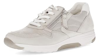 Gabor Damen Low-Top Sneaker, Frauen Halbschuhe,Wechselfußbett,Freizeitschuhe,Turnschuhe,Laufschuhe,schnürschuhe,Puder/Weiss,40.5 EU / 7 UK