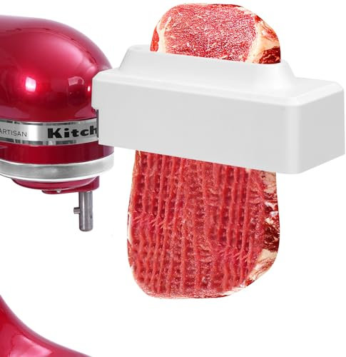 Gdrtwwh Meat Tenderizer Attachments for All KitchenAid Stand Mixers,Meat & Poultry Tenderizers Accesssories with Stainless Steel Gears,Dishwasher Safe (White)