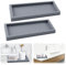 2 Stück Badezimmer Tablett, Silikon Badezimmertablett Tabletts für das Bad Schminktisch Tablett Organizer Deko Bad Tablett für Gewebe, Kerzen, Handtuch, Kleine Kosmetisch (Grau, 20 * 10 * 1.8cm)