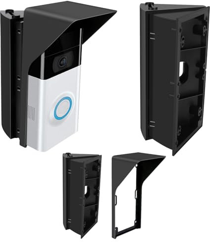 S7 Adjustable Doorbell Angle Mount with Rain Cover, Compatible with Ring Video Doorbell/ Battery Doorbell, Replacement Angle Adjustment Adapter Mounting Bracket Wedge Kit (Anti Glare)