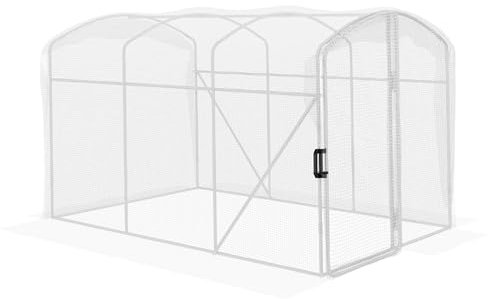 Outsunny 3 x 2 x 2m Polytunnel Greenhouse with Hinged Door, Walk-in Grow House Tent with UV-resistant PE Cover, Galvanised Steel Frame, Clamps, White