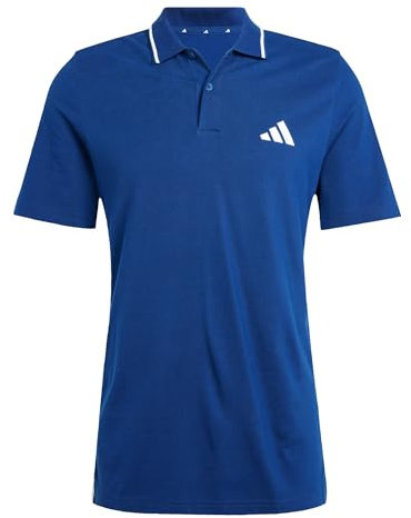 adidas Herren Essential Three Stripes Pique Polo Shirt, Dark Blue/White, XL