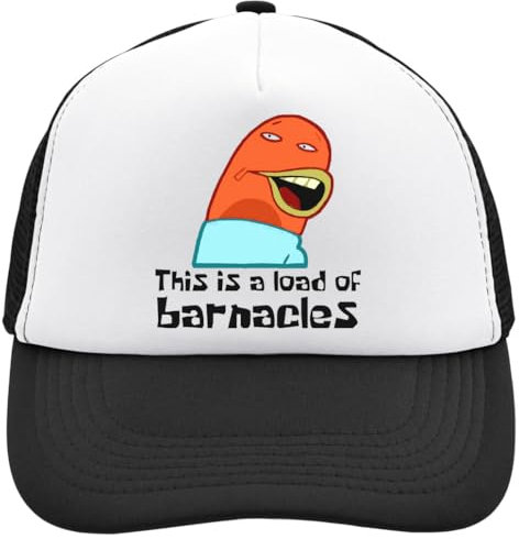 Functon+ This is A Load of Barnacles Trucker Cap Mesh Back Adjustable Snapback Hat Casu White, Schwarz , Einheitsgröße