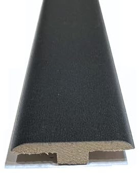 Midnight Black Laminate & Wood Flooring Section Transition Bar MDF Threshold Strip T Bar Profile Door Strip Moulding Oak Trim (1, 900mm (2ft 9))