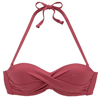 s.Oliver Damen Bügel-Bandeau-Bikini-Top mit wattierten Cups, in Cup A bis C mit herausnehmbaren Kissen, seitliche Stäbchen, abnehmbare Träger