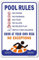 Schild Pool Rules, No Diving, Swim at Your Own Risk, 30,5 x 20,3 cm, rostfreies, reflektierendes Aluminium, lichtbeständig, UV-geschützt, wetterfest, einfach zu montieren
