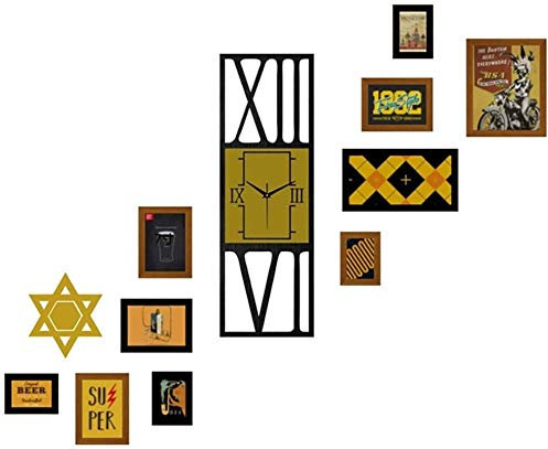 Bilderrahmen, Mehrfach-Bilderrahmen-Wandset, 10-teiliges schwarzes Bilderrahmen-Wandgalerie-Set mit dekorativen Kunstdrucken und Aufhängevorlage, Treppenhaus-Wohnzimmer-Spezial-Bilderrahmenset mi