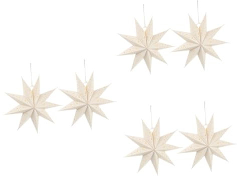 jojofuny 6 Stk Papierlaterne mit neunzackigen Sternen sternenheller Schatten hängende Sterne weihnachts party weihnachtsdeko Lampenschirme Pendelleuchte Lampenschirm hängender Lampenschirm