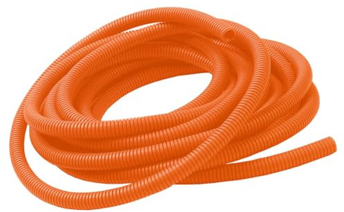 MOCNT Wellrohr Geschlossen Auto Kabelschutzrohr Kfz Kabelrohr Flexibel Isolierrohr Kabel Schutz Rohr Wellschlauch Kabelschlauch Kabelmanagement Orange Außen 21mm Länge 5meter