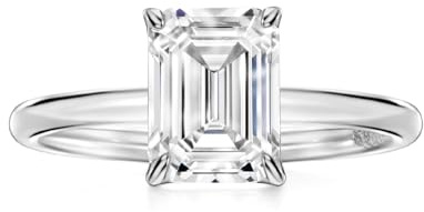 Michooyel 925 Sterling Silver 2ct Cubic Zirconia Engagement Ring for Women, Emerald Cut CZ Solitaire Promise Rings Rhodium Plated Rings Size 7