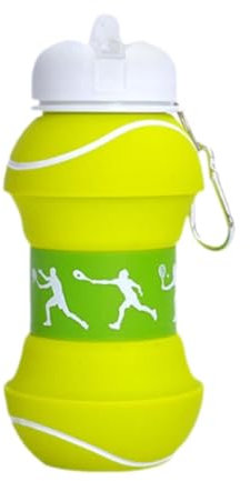MagiDeal Foldable Water Bottle Children Sports Water Bottle Silicone Tennis Water Bottle for Climbing Travel Cycling Hiking Camping