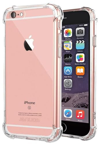 Wanyuexes Hülle für iPhone 6S Case, für iPhone 6 Case, Rundumschutz Schutzhülle Cover, Ultradünn TPU Transparent Stoßfest Handyhülle für iPhone 6S Clear