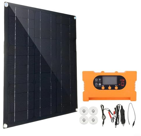 Efficient 30W Solar Charger for 12V Devices for Gardens, Sheds, and Small Spaces (Orange)
