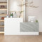 Caldion Modern Empfangstheke,Rezeptionstisch aus MDF mit Grauer Marmoroptik,Theke für Empfangsbereich,220x60x110cm,Rezeptionstresen mit Stauraum,für Büro,Praxis,Cafe