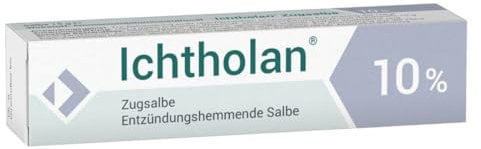 Ichtholan Zugsalbe 10% - entzündungshemmende, antibakterielle Salbe bei eitrigen Hautentzündungen, wie z.B. (Rasier-) Pickeln im Intimbereich und Gesicht, 15 g