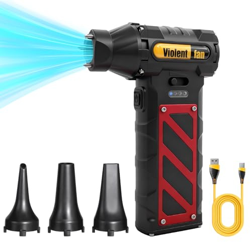 Compressed Air Duster Cleaner for PC, 3-Gear Adjustable Cordless 110000RPM Compressed Air Duster, Portable Electric Air Duster for Keyboard, Car Cleaning,House & Outdoor Use (Black)