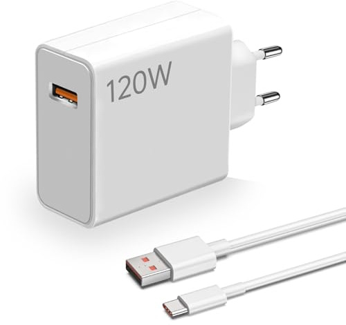 LIANSUM Ladegerät 120W Hyper schnellladegerät mit USB C 6A Ladekabel kompatibel mit Xiaomi 15 / 14T Pro / 13 Ultra /13T/12T/ 11T P ro/Note 14/13/12 Pro+/11/Poco X7 Pr o/F7 Ultra /F6