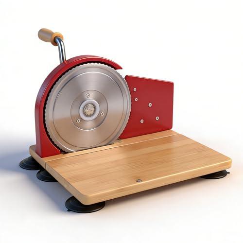 Tnfeeon Couteaux à Pain Lame en Acier Inoxydable d'épaisseur Réglable pour les Sandwichs au Levain Griller des Tranches Uniformes Cuisson Maison Cuisine -pain Manuel Essentiel Tranchage à Manivelle