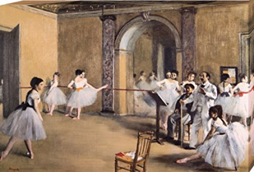 1art1 Edgar Degas Poster Ballettsaal Der Oper In Der Rue Peletier, 1872 Bilder Leinwand-Bild Auf Keilrahmen | XXL-Wandbild Poster Kunstdruck Als Leinwandbild 120x80 cm