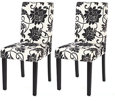 Mendler 2er-Set Esszimmerstuhl Stuhl Küchenstuhl Littau - Textil, Jacquard, dunkle Beine