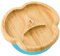 bamboo bamboo Assiette bébé et bambin en bambou, assiette à ventouse pour repas et sevrage, assiette compartimentée en bambou avec ventouse sécurisée dès 6 mois (Diviseur, Bleu)