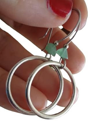 ✿ ETHNO RING & GRÜNER STEIN ✿ Boho Ohrringe