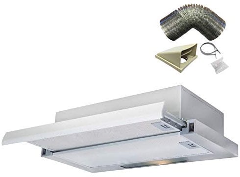 SIA TSH60SS 60cm Stainless Steel Telescopic Integrated Cooker Hood & 1m Ducting