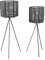 Pt, (Present Time) Blumentopf-Set Mesh Hexagon schwarz, 2er Set