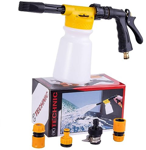 Schaumkanone TECHNIC Foam Gun Schaumlanze Schaumpistole + Anschlüsse Schaum Waschpistole Autowäsche Lanze