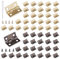 Roosea Scharniere Mini Antik 60 Stück Scharnierband Kleine Klappscharniere Metall Scharnier mit Schraubendreher und 240 Schrauben für Holzbox Schmuckbox Cabinet, Golden+Retro, 15mm*18mm