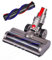 Brosse Compatible avec Les Aspirateurs Dyson V7,V8,V10,V11,V15 Tête de Nettoyage à Entraînement Direct avec Rouleau Poils Durs Acessoire de Brosse Turbo avec 4 Phares Avant pour Sols Durs et Moquettes