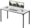 CubiCubi Schreibtisch, 140 x 60 x 75 cm Computertisch, Schreibtisch Klein PC-Tisch Stabil, schmaler Bürotisch, Arbeitszimmer, Homeoffice, Büro, einfacher Aufbau, Stahl, Industrie-Design, Weiß
