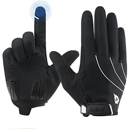 baleaf Fahrradhandschuhe Herren Damen Winter Radhandschuhe Touchscreen Warm wasserdichte Fahrrad Handschuhe Stoßdämpfende Freizeit MTB Winterhandschuhe Sporthandschuhe Schwarz S