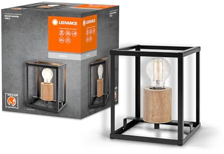 LEDVANCE DECOR Nairobi Tischleuchte, schwarz, mit E27 Sockel für den einfachen Austausch des Leuchtmittels, kann mit einfacher oder smarter Lampe bestückt werden, Schutzklasse IP20