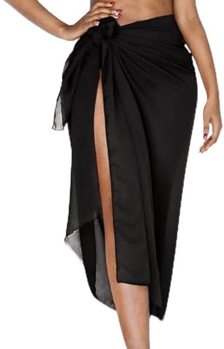 UMIPUBO Beach Sarong for Women Swimwear Bikini Cover Up Chiffon Wrap Sarongs Beach Pareo Long Skirts Dress Elegant Summer Swimsuit Cover-ups Scarf Shawl Beachwear