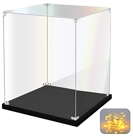 KOLIPI Vitrine en acrylique transparent à assembler pour objets de collection Lego - Vitrine en verre alternatif pour présenter des figurines, poupées, jouets, rangement à domicile (15 x 15 x 20 cm)