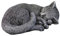 gartendekoparadies.de Schlafende Katze antik, Steinfigur, H. 11 cm, 4,5 kg, Mehrfarbig, frostsicher aus Steinguss für Außenbereich